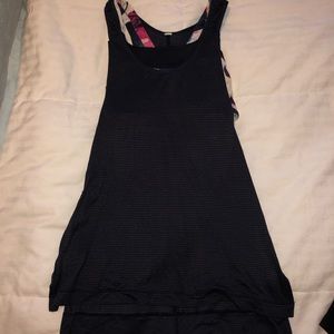 Lululemon navy tank top with floral built in bra